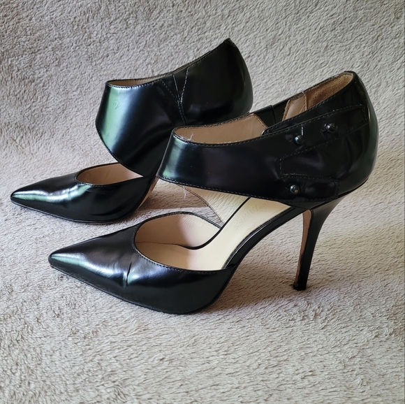 Elizabeth and James Blk Leather Stilettos - Picture 5 of 15